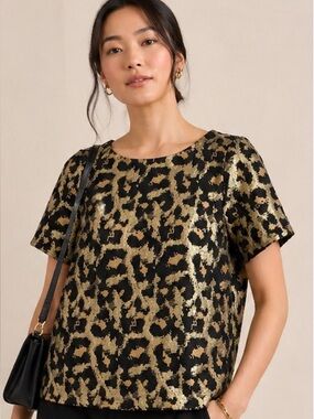 {Anthropologie} Leopard Top